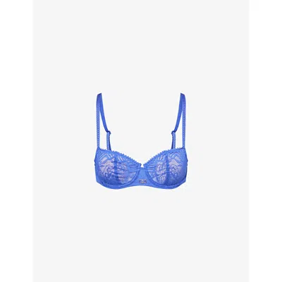 Chantelle Womens Indigo Blue Origins Half-cup Lace Bra 36dd