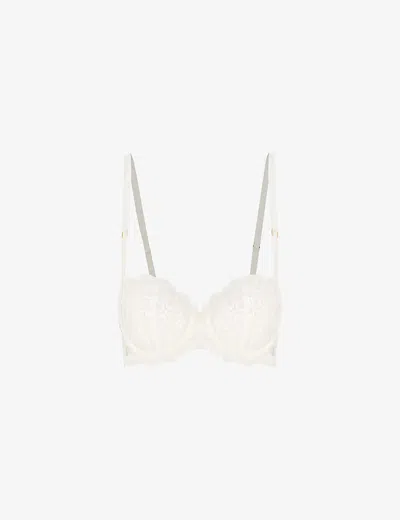 Chantelle Womens Ivory Champs Elysées Embroidered Balconette Bra 38dd In Ivory (cream)