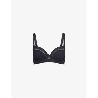 Chantelle Womens Black Romance Lace-trim Underwire Bra