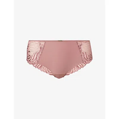 Chantelle Womens Rose Des Bois Legend Shorty Lace Briefs In Pink