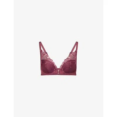 Chantelle Womens Sienna Legend Underwire Plunge Stretch-wovent-shirt Bra In Brown