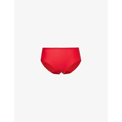 CHANTELLE WOMENS POPPY RED SOFT HIPSTER STRETCH-WOVEN BRIEFS