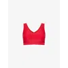 Chantelle Womens Soft V-neck Stretch-woven Bralette Poppy Red In Poppy Red
