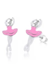 Chanteur Kids' Ballerina Stud Earrings In Pink