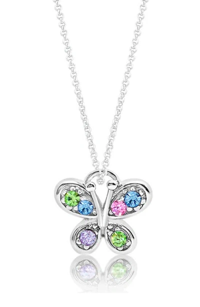 Chanteur Kids' Butterfly Pendant Necklace In Multi