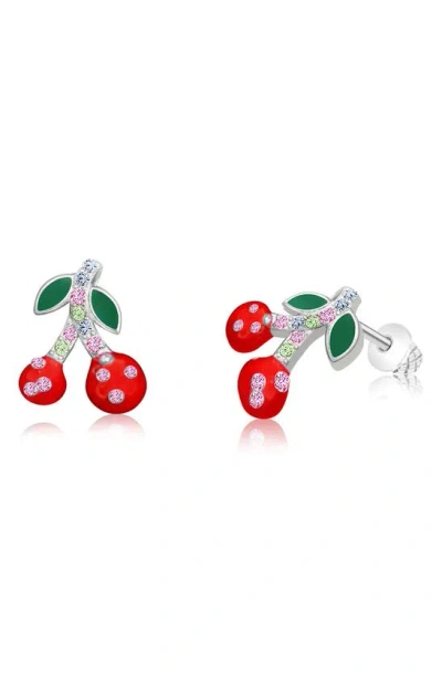 Chanteur Kids' Cherry Stud Earrings In Red Multi
