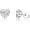 Chanteur Kids' Cubic Zirconia Heart Stud Earrings