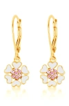 Chanteur Kids' Flower Drop Earrings In White/pink