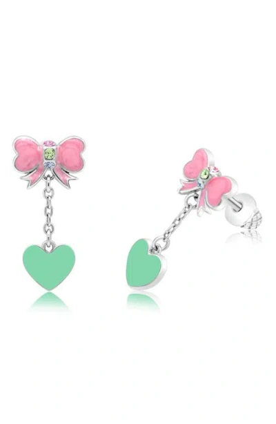 Chanteur Kids' Heart Bow Drop Earrings In Multi