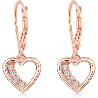 Chanteur Kids' Heart Crystal Drop Earrings In Gold