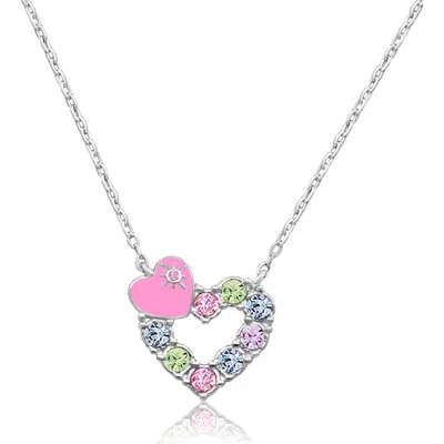 Chanteur Kids' Heart Crystal Pendant Necklace In Gold