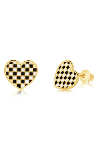 Chanteur Kids' Heart Stud Earrings In Gold