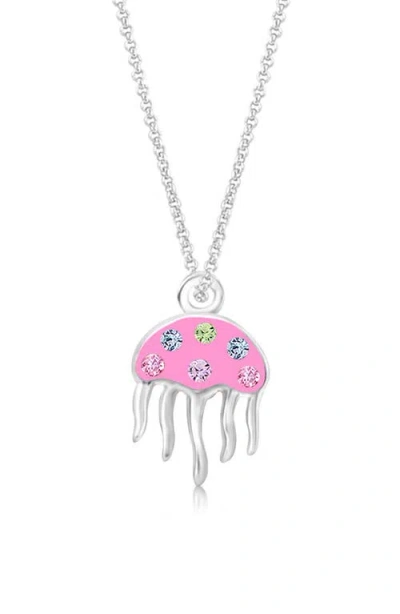 Chanteur Kids' Jellyfish Crystal Pendant Necklace In Pink
