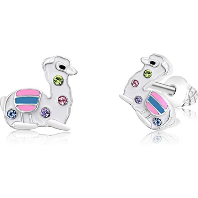 Chanteur Kids' Lama Crystal Stud Earrings In Metallic