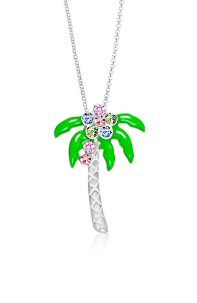Chanteur Kids' Palm Tree Pendant Necklace In Green