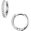 Chanteur Kids' Pavé Crystal Hoop Earrings In Silver