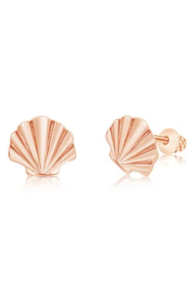 Chanteur Kids' Seashell Stud Earrings In Gold