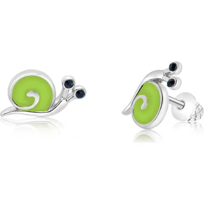 Chanteur Kids' Snail Stud Earrings In Green