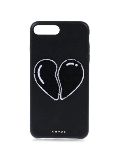 Chaos Broken Heart Leather Iphone 7 Plus Case In Black