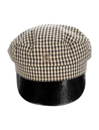 Pre-owned Chapeaux Motsch X Hermès Plaid Newsboy Cap In Black