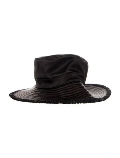 Pre-owned Chapeaux Motsch X Hermès Textured Bucket Hat In Black