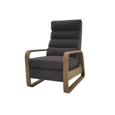 Chapel Hill Jordan Wood Framed Push Back Recliner, Grey Color In Black