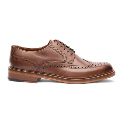 Chapman & Moore Men's Brown Leather Derby Brogue Oxford Dress Shoes In Multi