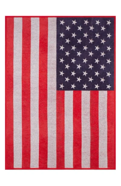 Chappywrap American Flag Throw Blanket In Red