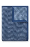 Chappywrap Harborview Herringbone Throw Blanket In Blue