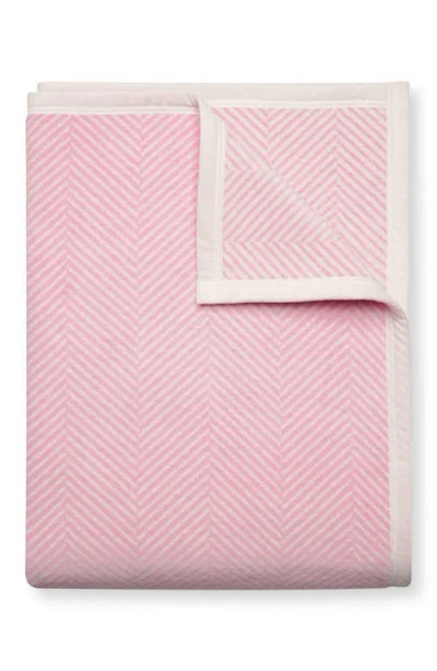 Chappywrap Harborview Herringbone Throw Blanket In Pink