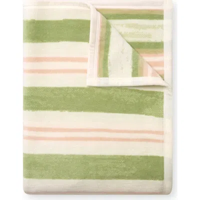 Chappywrap Watercolor Stripe Throw Blanket In Green