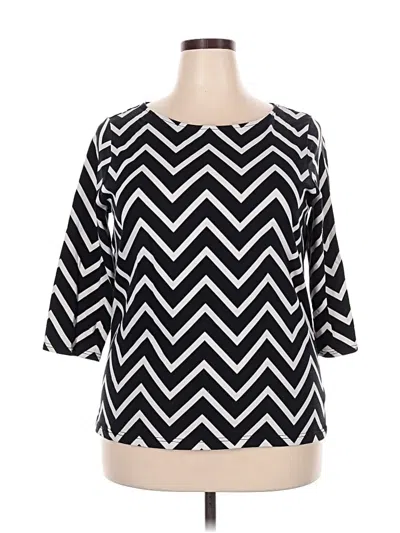 Pre-owned Chaps 3/4 Sleeve Blouse In Black