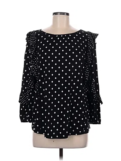 Pre-owned Chaps 3/4 Sleeve Blouse In Black