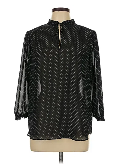 Pre-owned Chaps 3/4 Sleeve Blouse In Black