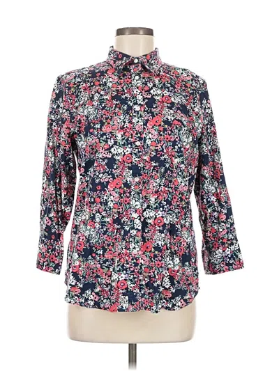 Pre-owned Chaps 3/4 Sleeve Blouse In Blue