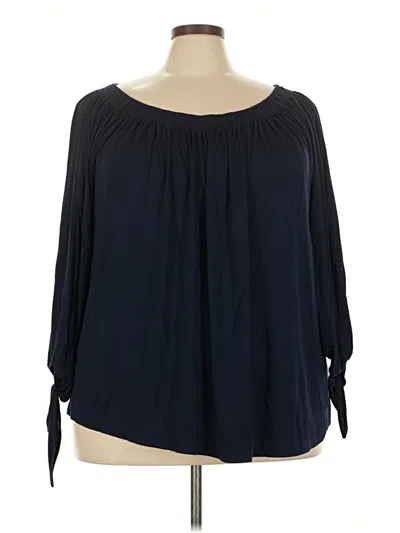 Pre-owned Chaps 3/4 Sleeve Blouse In Blue