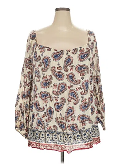 Pre-owned Chaps 3/4 Sleeve Blouse In Ivory