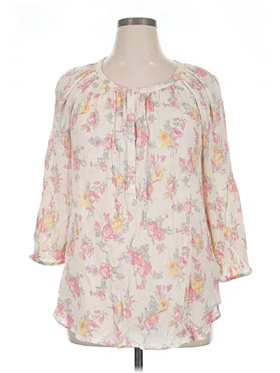 Pre-owned Chaps 3/4 Sleeve Blouse In Ivory