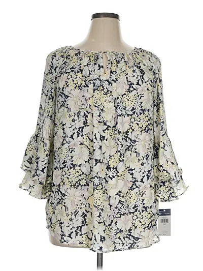 Pre-owned Chaps 3/4 Sleeve Blouse In Ivory