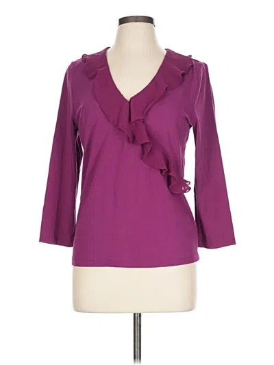 Pre-owned Chaps 3/4 Sleeve Blouse In Purple