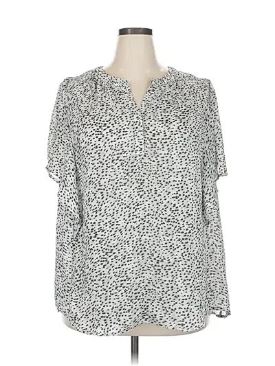 Pre-owned Chaps 3/4 Sleeve Blouse In Silver