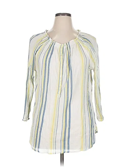 Pre-owned Chaps 3/4 Sleeve Blouse In White