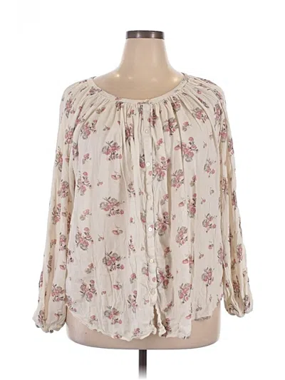 Pre-owned Chaps 3/4 Sleeve Blouse In White