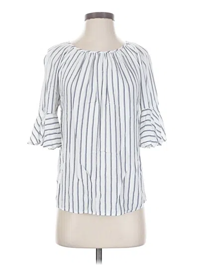Pre-owned Chaps 3/4 Sleeve Blouse In White