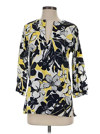 Pre-owned Chaps 3/4 Sleeve Blouse In Yellow