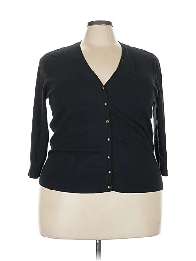 Pre-owned Chaps 3/4 Sleeve Button Down Shirt In Black