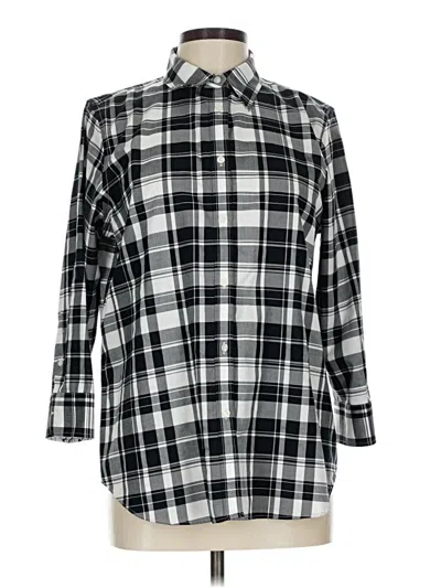 Pre-owned Chaps 3/4 Sleeve Button Down Shirt In Black