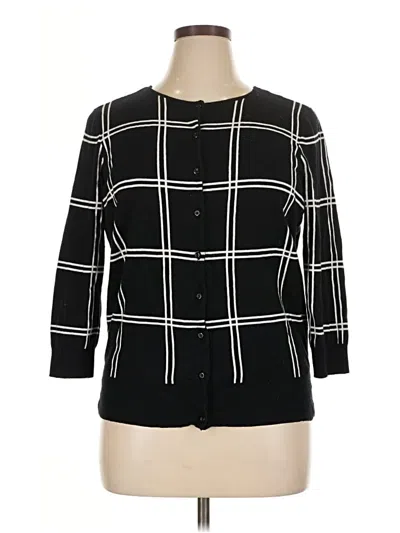 Pre-owned Chaps 3/4 Sleeve Button Down Shirt In Black