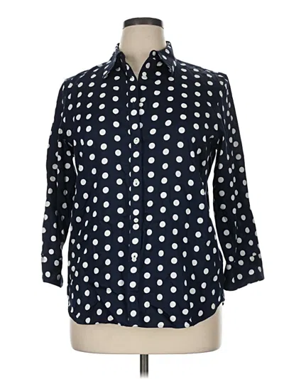 Pre-owned Chaps 3/4 Sleeve Button Down Shirt In Blue