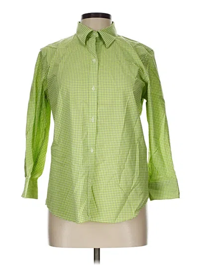 Pre-owned Chaps 3/4 Sleeve Button Down Shirt In Green